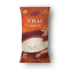 MOCAFÉ Spiced Chai powder bag closeup for rich at-home lattes.