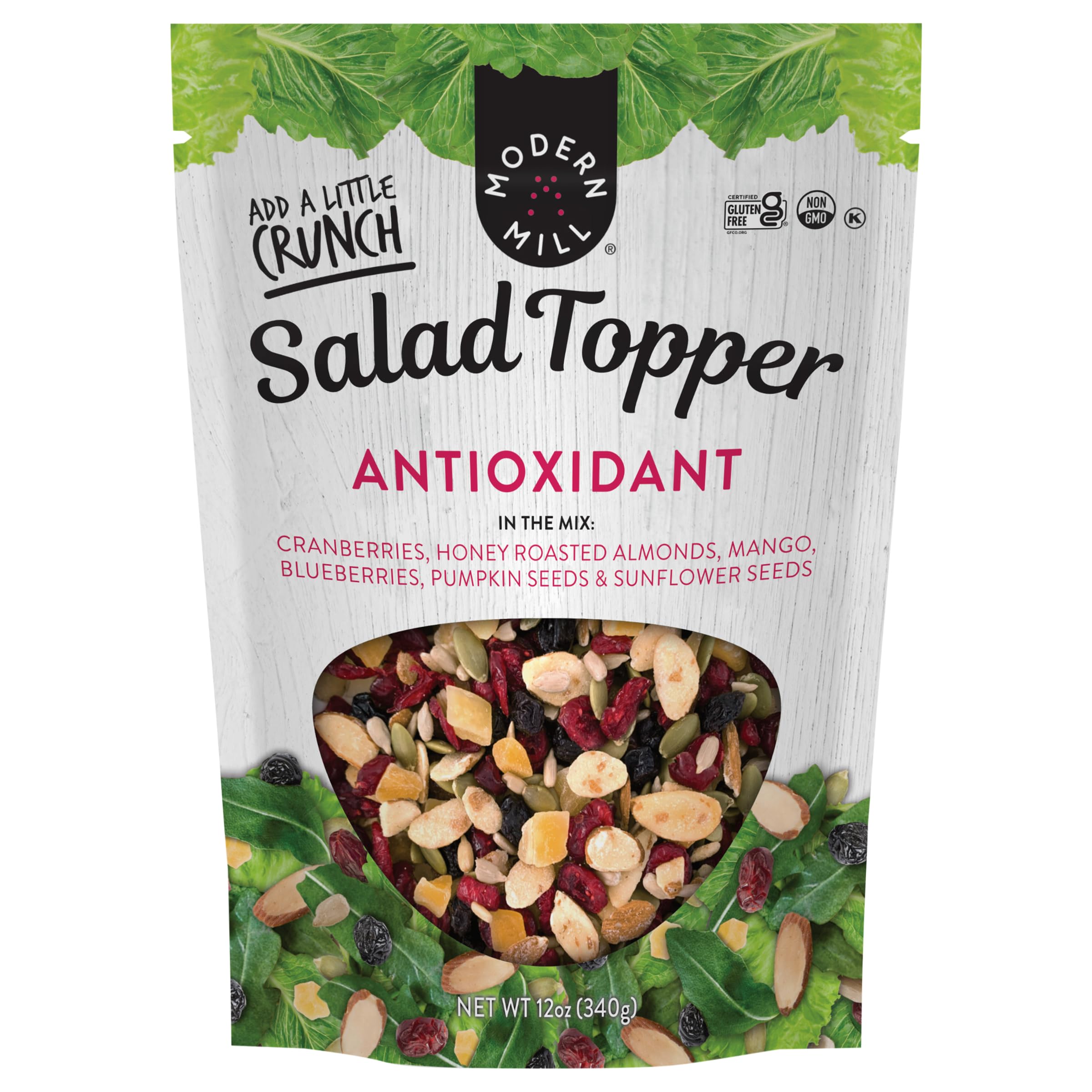 Modern Mill Antioxidant Salad Topper with almonds, cranberries and blueberries for crunch on salads