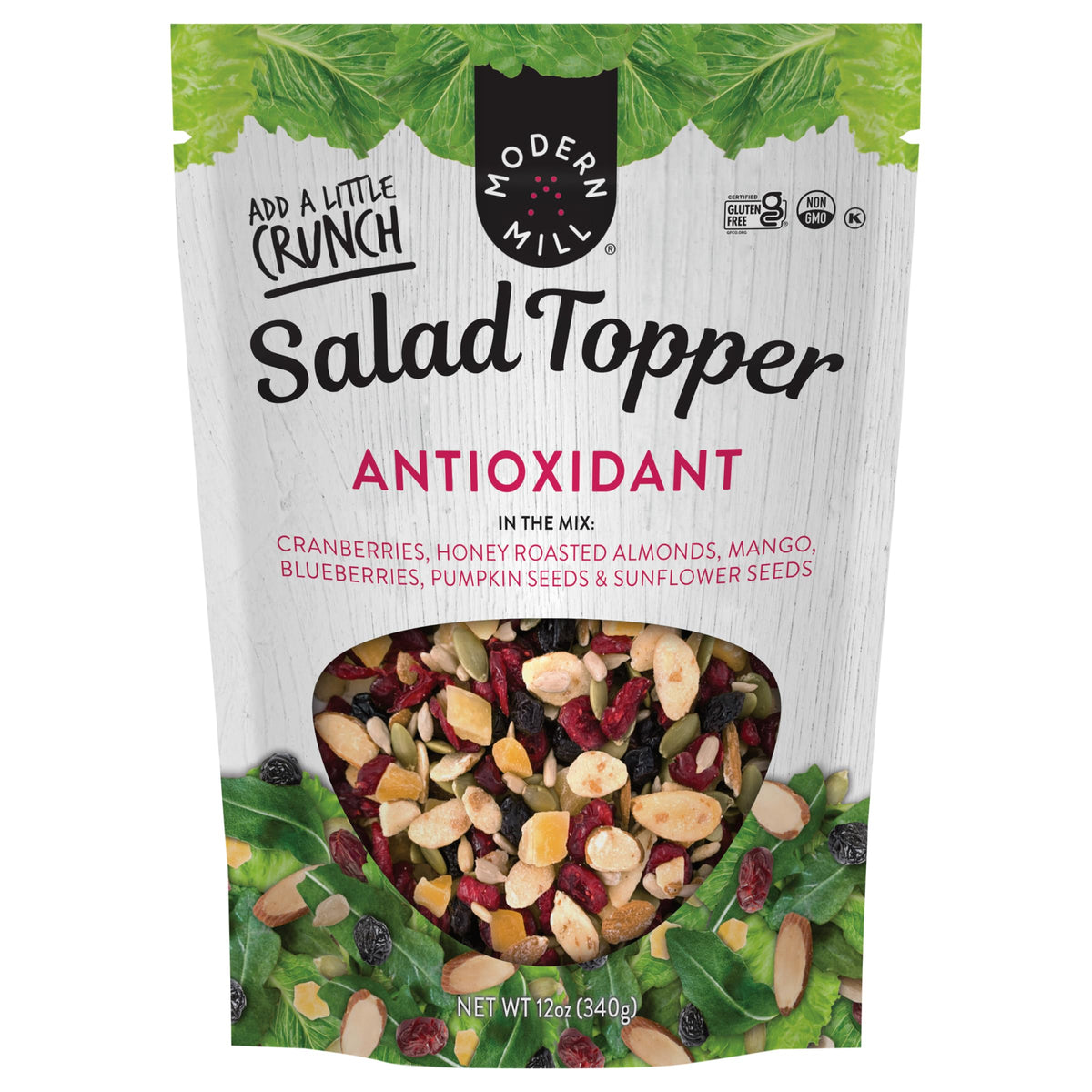 Modern Mill Antioxidant Salad Topper with almonds, cranberries and blueberries for crunch on salads
