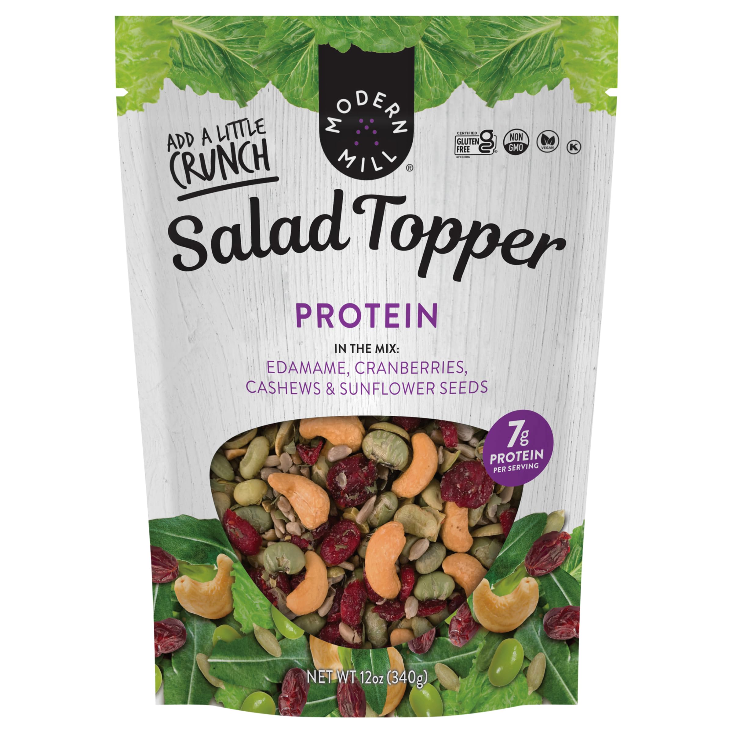 Modern Mill Protein Packed Salad Topper with mixed nuts adds crunch to salads