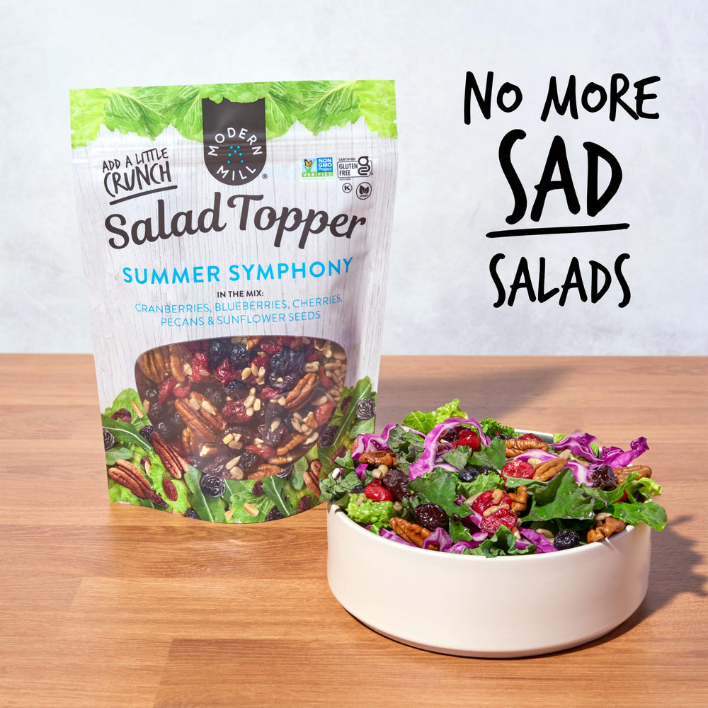 Modern Mill Summer Symphony ingredients in bag show all-natural fruit and nuts