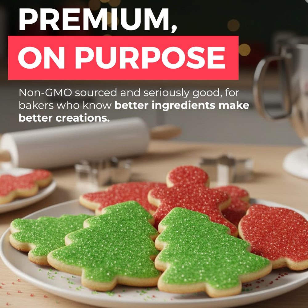 Decorate Christmas cookies with MODERN MOUNTAIN red sugar for a cheerful finish