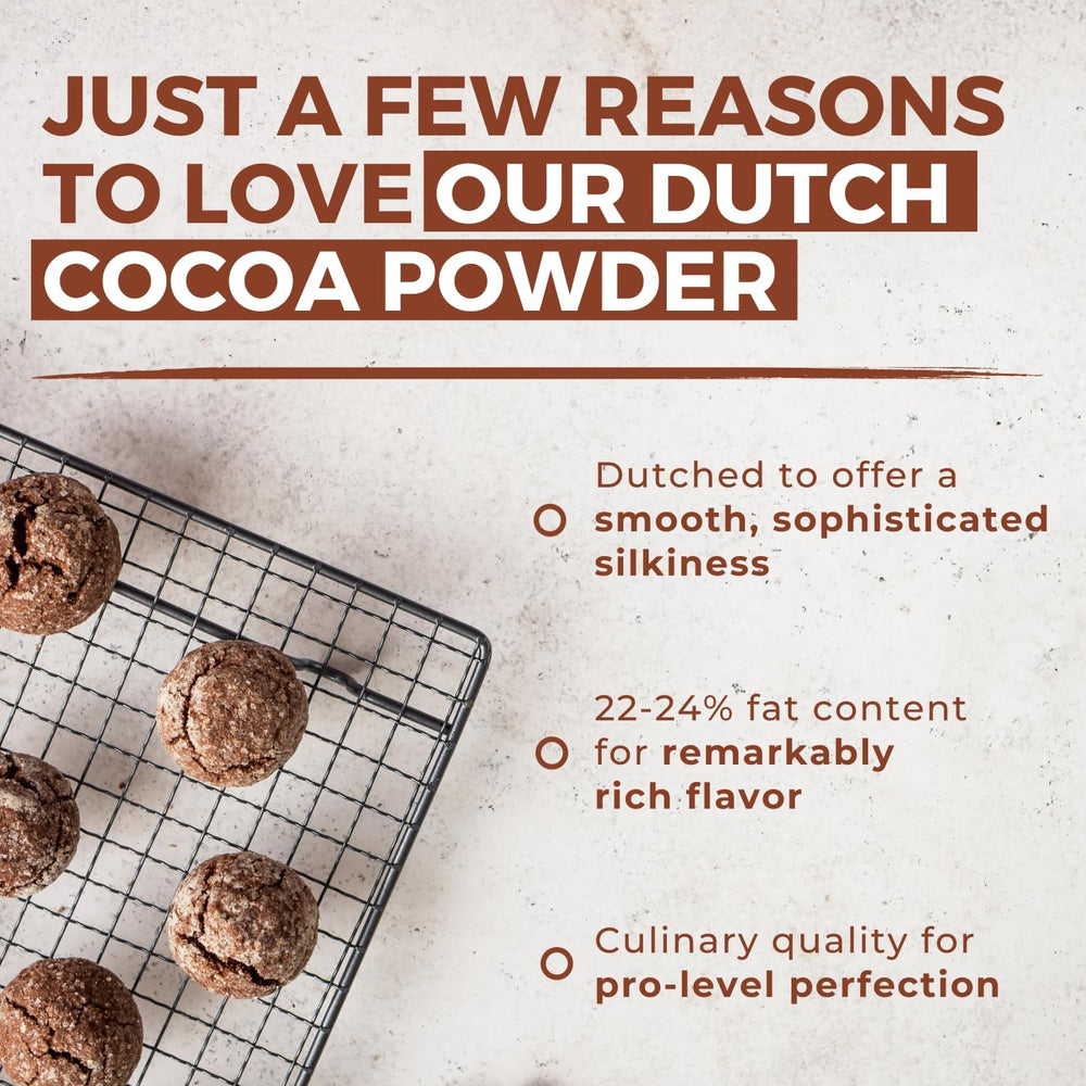 MODERN MOUNTAIN Cocoa Powder fudge closeup hints at luscious texture in desserts.