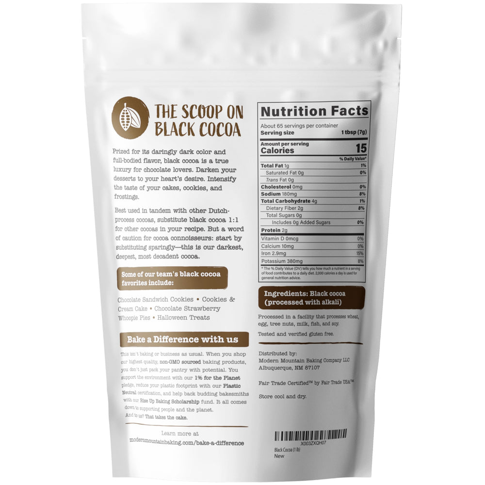 MODERN MOUNTAIN Dutch-process Cocoa Color close-up highlights smooth, deep flavor