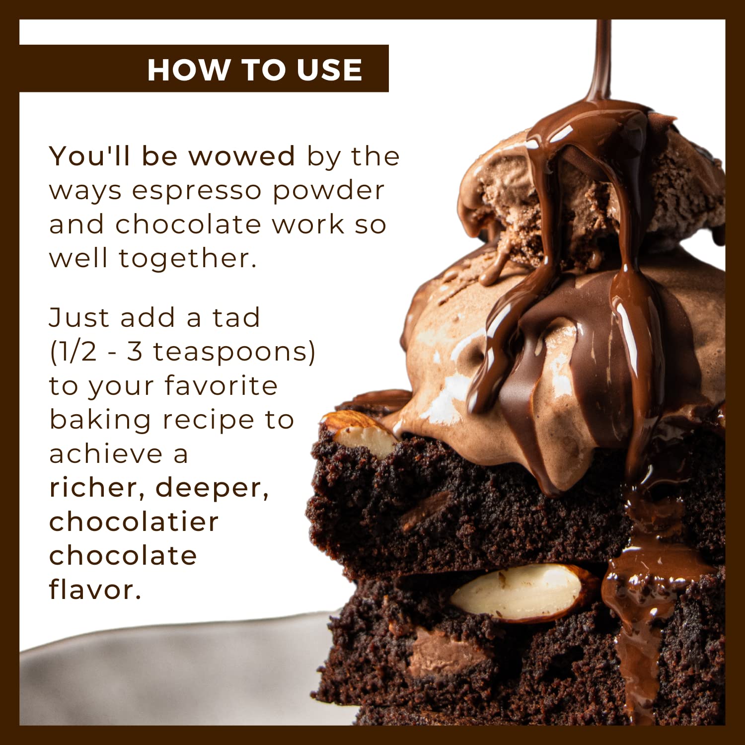 Modern Mountain Espresso Powder tiramisu and brownie prep demonstrates dessert depth.