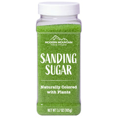 MODERN MOUNTAIN Green Sanding Sugar decorates cookies with plant-powered color and sparkle