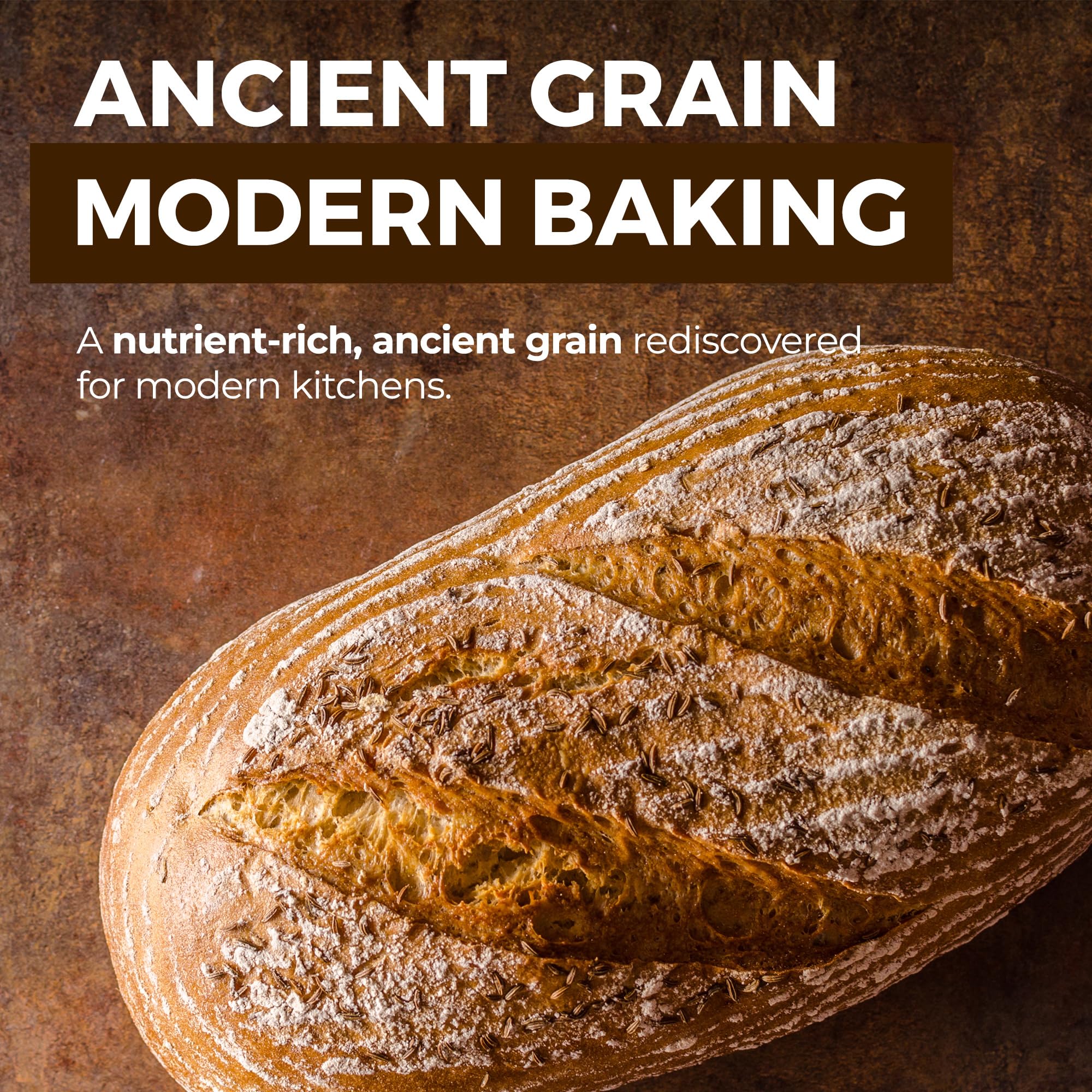 Modern Mountain Kamut Flour with USDA Organic and OU Kosher seals.
