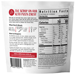 Modern Mountain Keto Pizza Crust dry mix close-up shows quick prep.