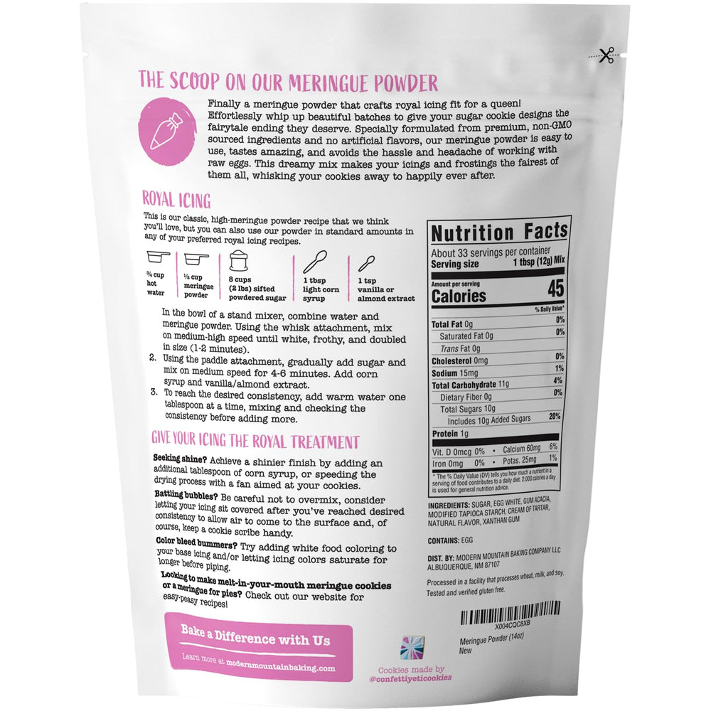 MODERN MOUNTAIN packaging highlights gluten-free and non-GMO ingredients for cookies