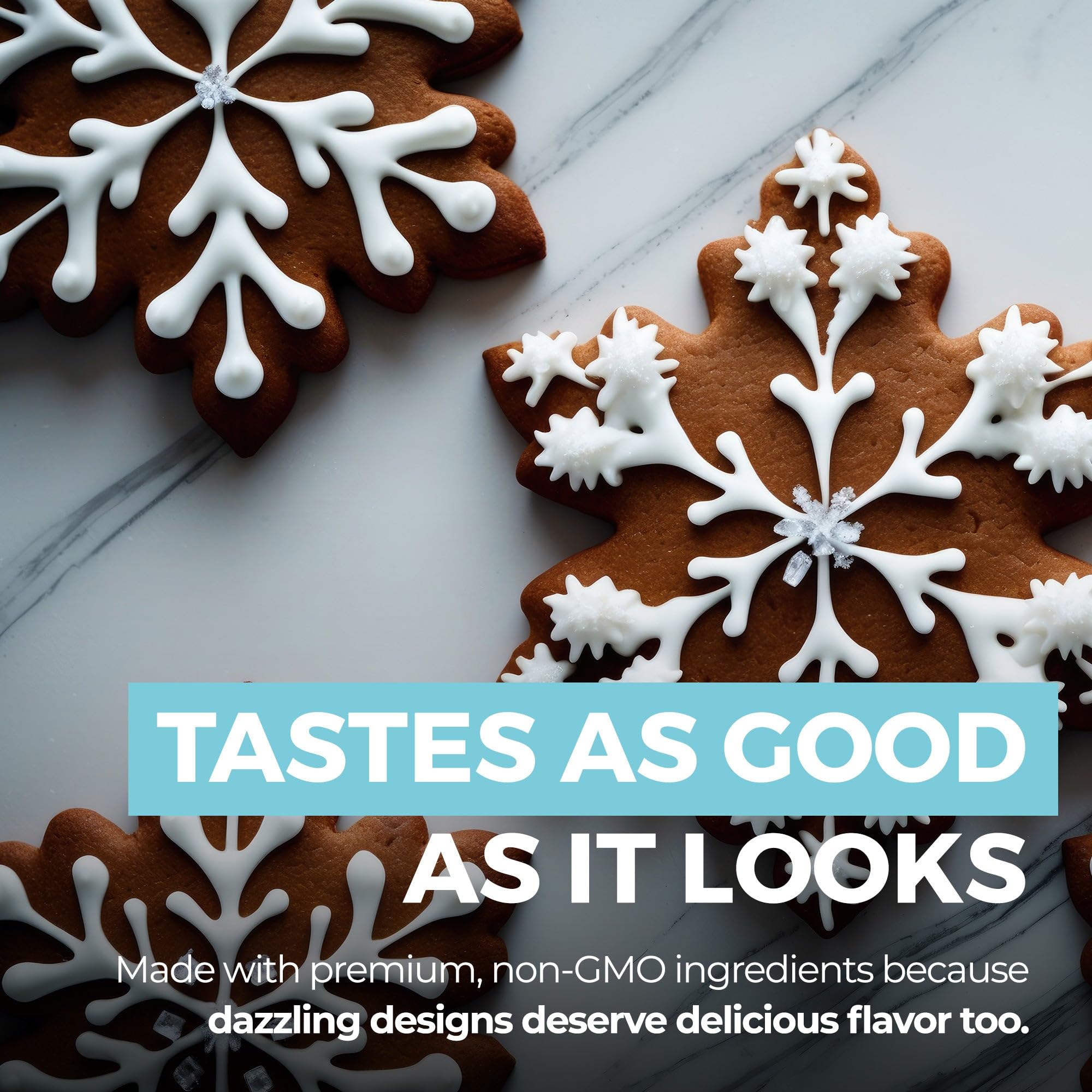 MODERN MOUNTAIN Royal Icing Mix 12oz natural flavors avoid artificial taste for true cookie flavor.