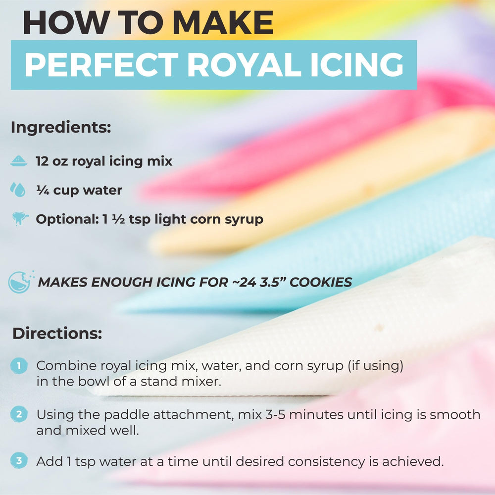 MODERN MOUNTAIN Royal Icing Mix 12oz non-GMO ingredients maintain quality from scoop to glaze.
