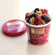Modern Oats 5 Berry overnight oats prepared with milk for a creamy cold option.