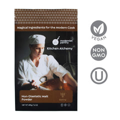 Modernist Pantry barley malt powder close-up highlighting roasted color and natural aroma for baking.