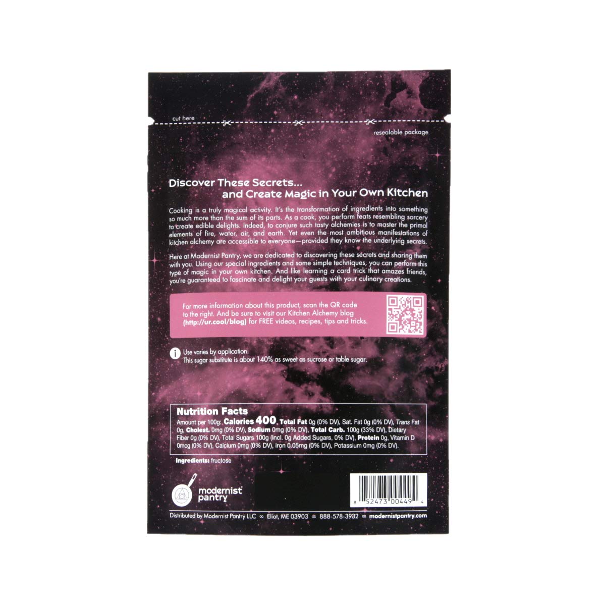 Modernist Pantry fructose powder with scoop highlights easy portioning for baking.