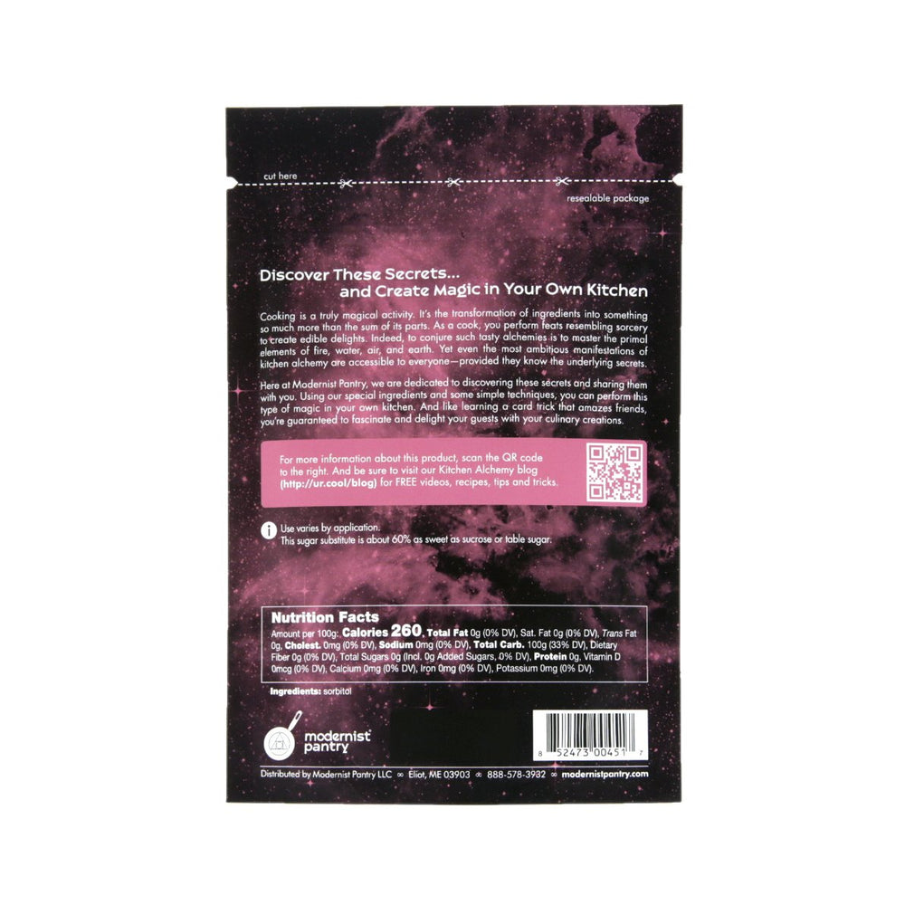 Modernist Pantry Pure Sorbitol Powder close-up showing fine granules for smooth textures.