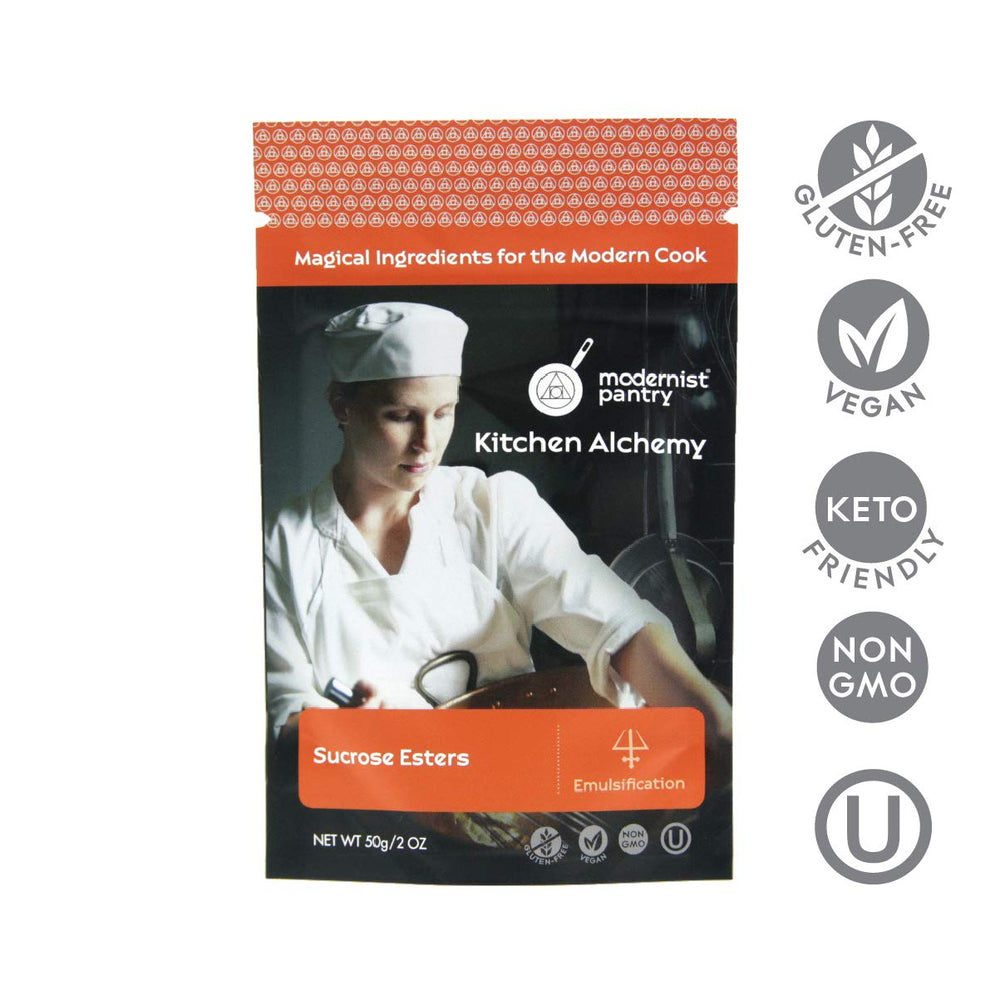 Modernist Pantry Pure Sucrose Esters foam application showcasing light, airy textures in desserts.