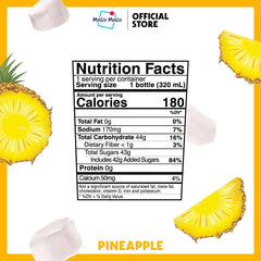 Mogu Mogu pineapple drink being poured into a glass for easy sharing and on the go.