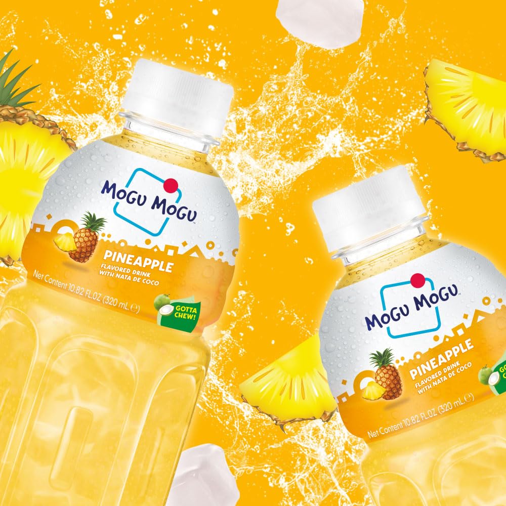 Mogu Mogu six pack display showing convenient ready-to-drink packs.