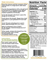 Molibake 8 Grain Bread Mix ingredients closeup shows flax, millet, rye and barley malt.