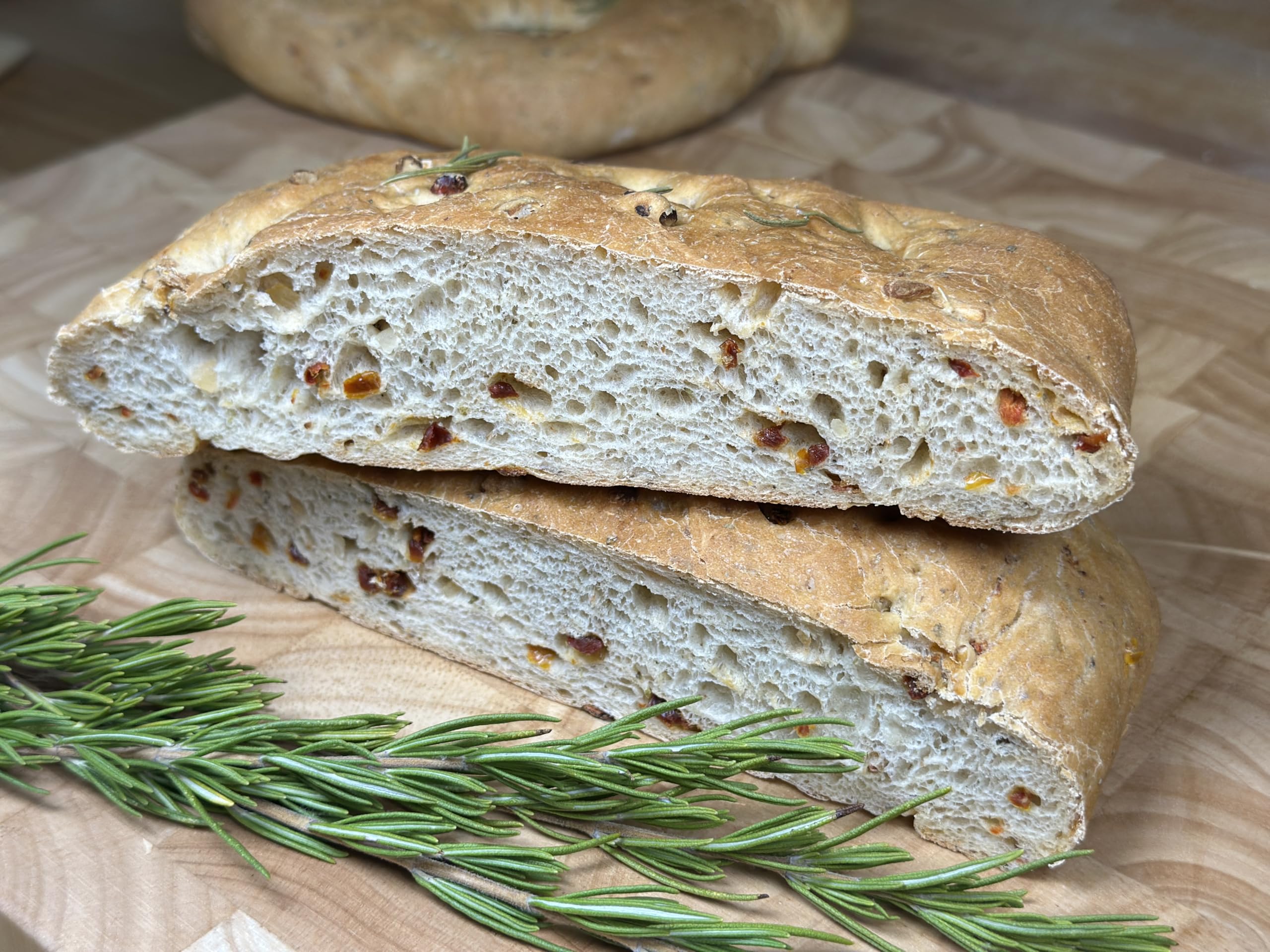 Molibake Italian Focaccia Bread Mix ingredients scene highlights premium mix