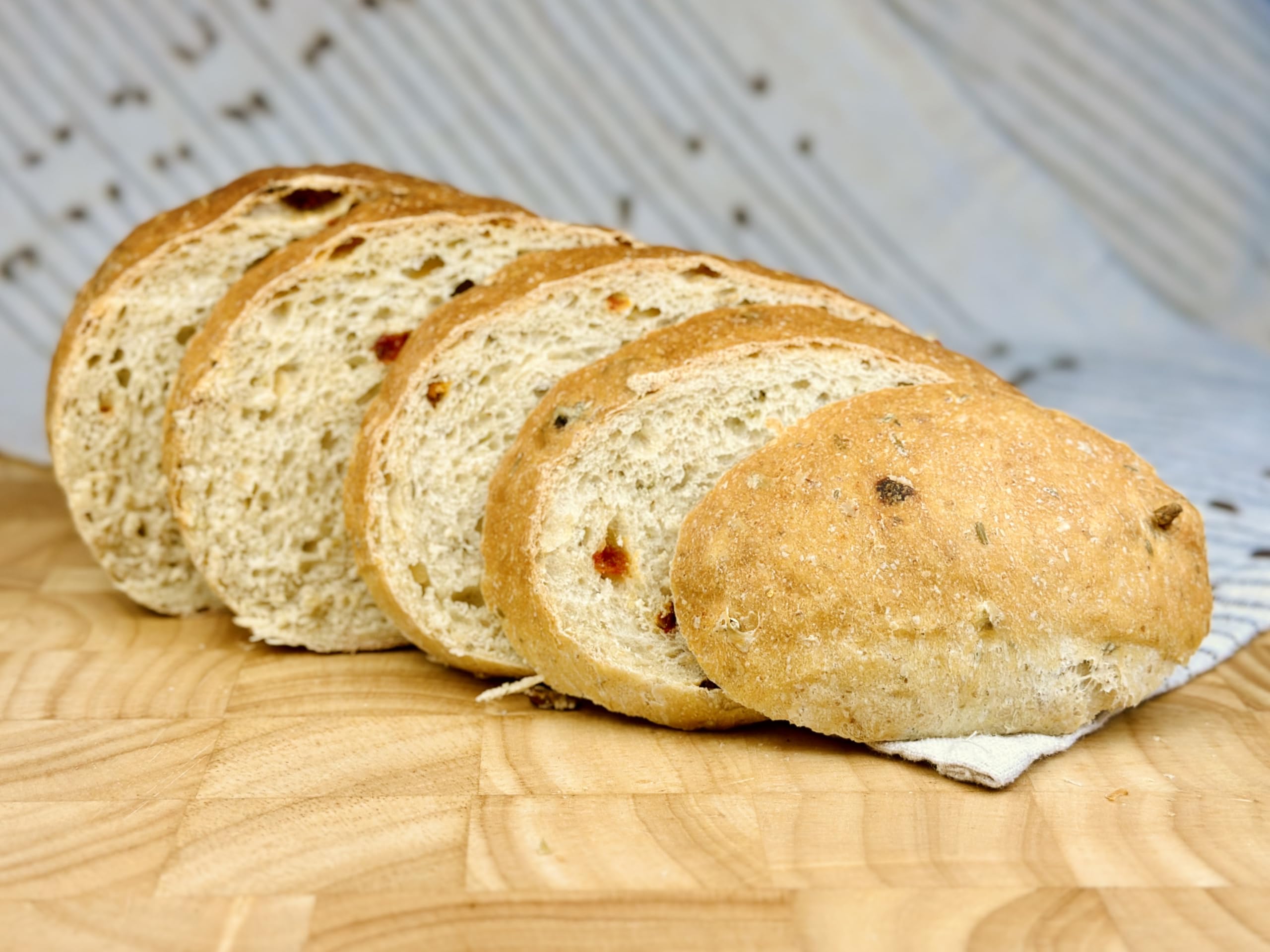 Molibake Italian Focaccia Bread Mix flat-style topping with olive oil and herbs