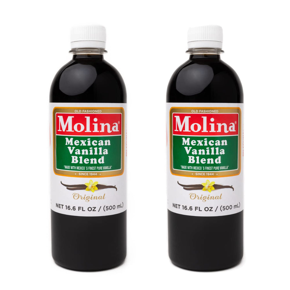 Molina Vanilla bottle front view, pure Mexican vanilla for rich baking flavor.