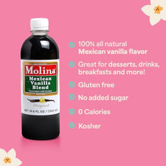 Molina Vanilla Original bottle pour captures rich vanilla aroma for pastries and beverages