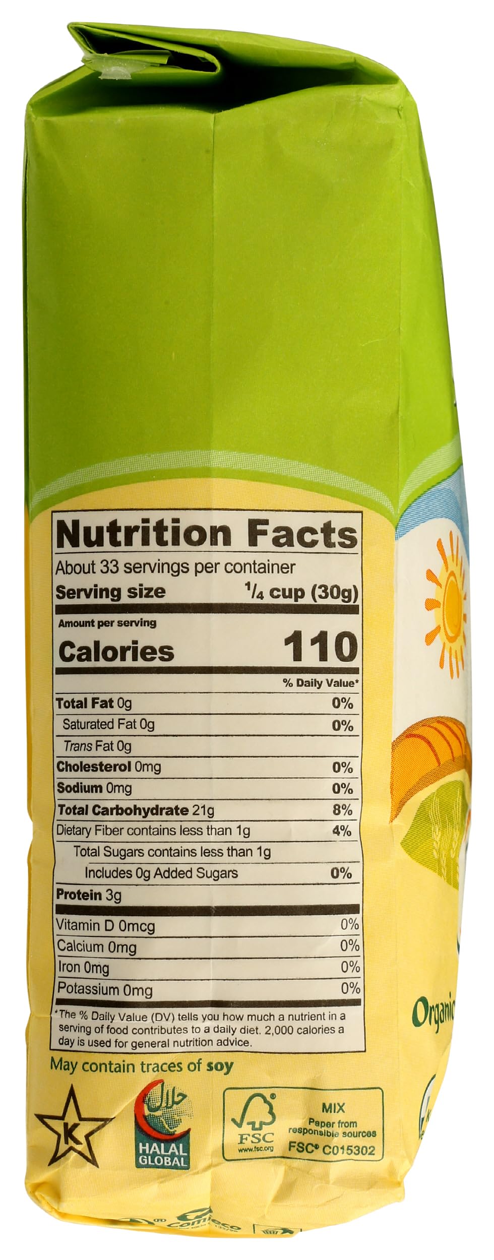 Molino Grassi Organic Italian Semolina Flour label shows organic and GMO-free quality