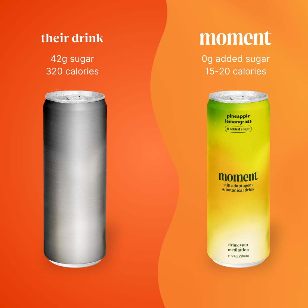 Moment Adaptogen Drink 12-pack display communicates convenient non-alcoholic everyday use