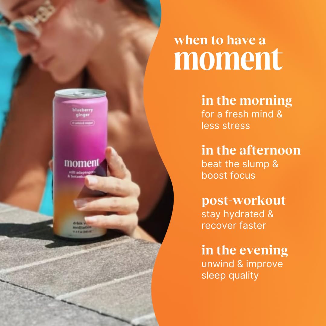 Moment Adaptogen Drink pour into glass demonstrates a fresh mocktail idea