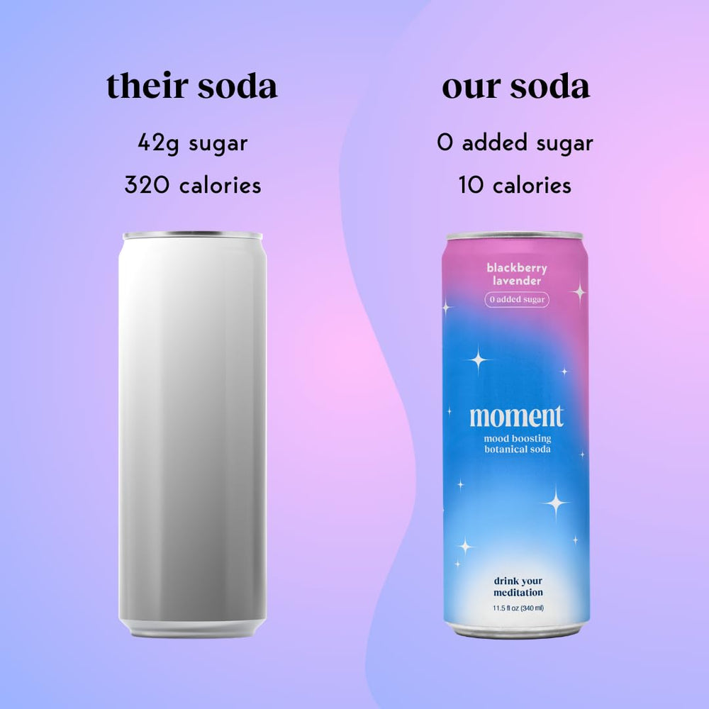 Moment Botanical Soda with adaptogens visual invites a mindful daily ritual.