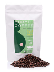 Mommee Coffee Quarter Caf packaging showing resealable pouch for freshness