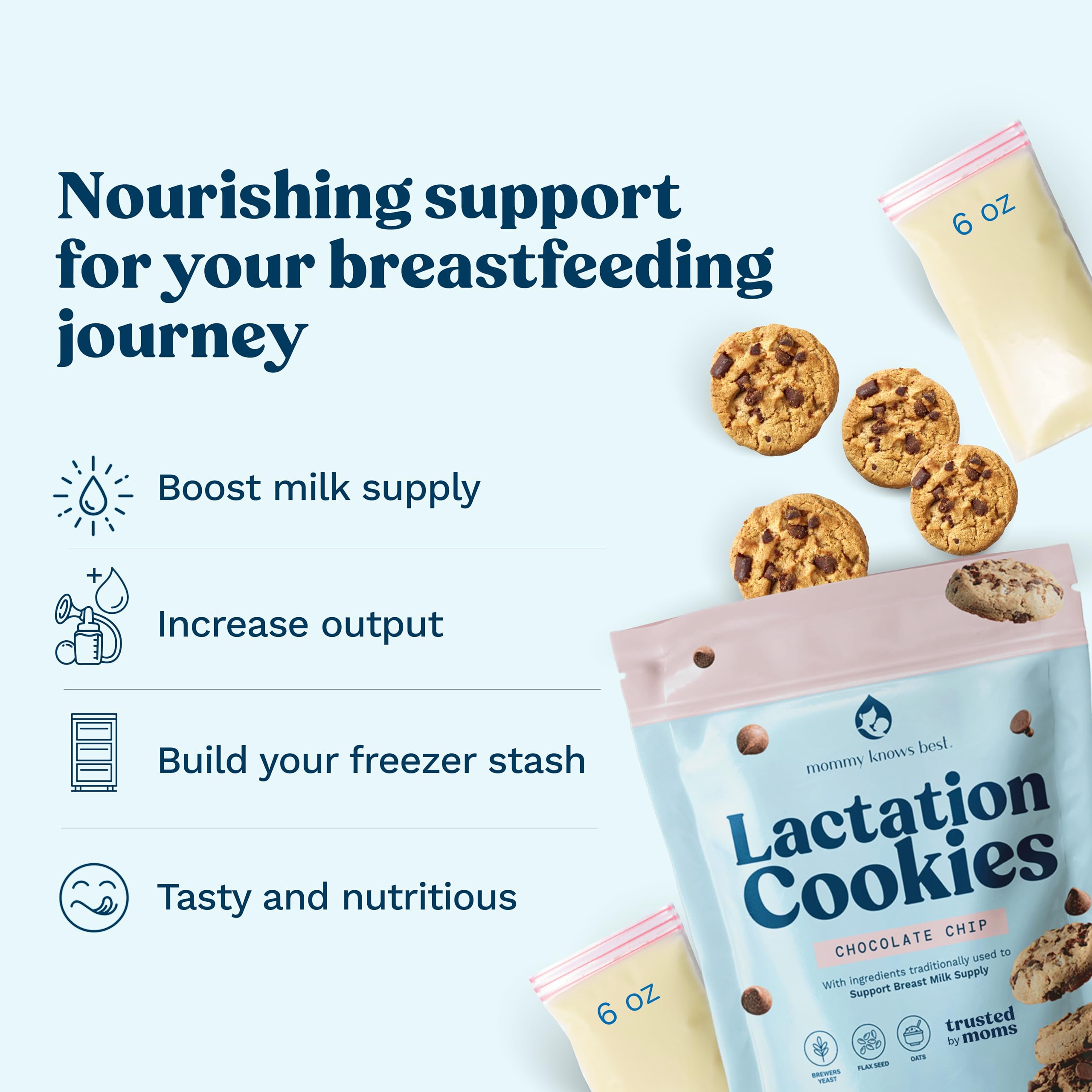 Close-up of Mommy Knows Best chocolate chip lactation cookie showing crispy texture.