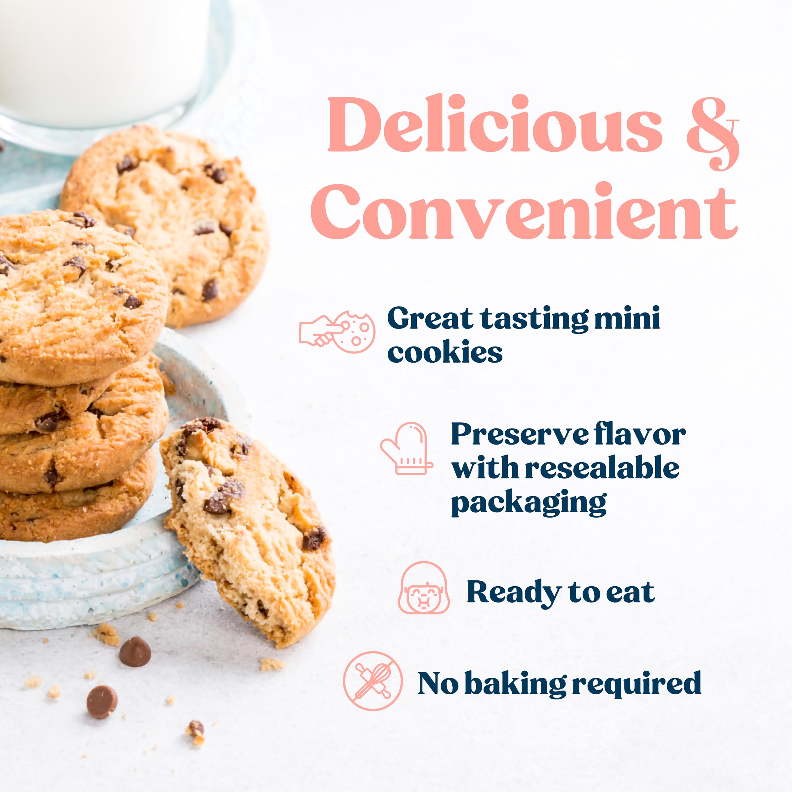 Fresh batch of Mommy Knows Best lactation cookies chocolate chip on display.