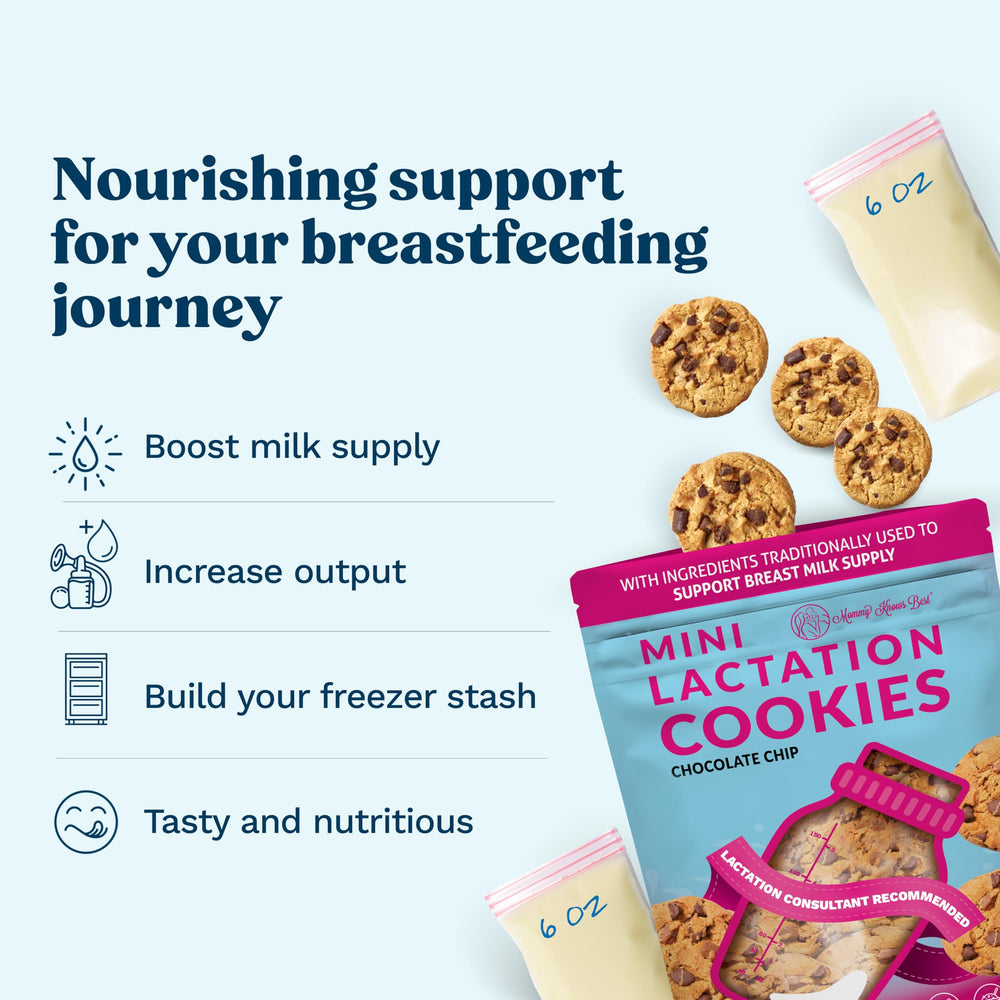 Mommy Knows Best lactation cookies are oven-crisp for a comforting, convenient snack.
