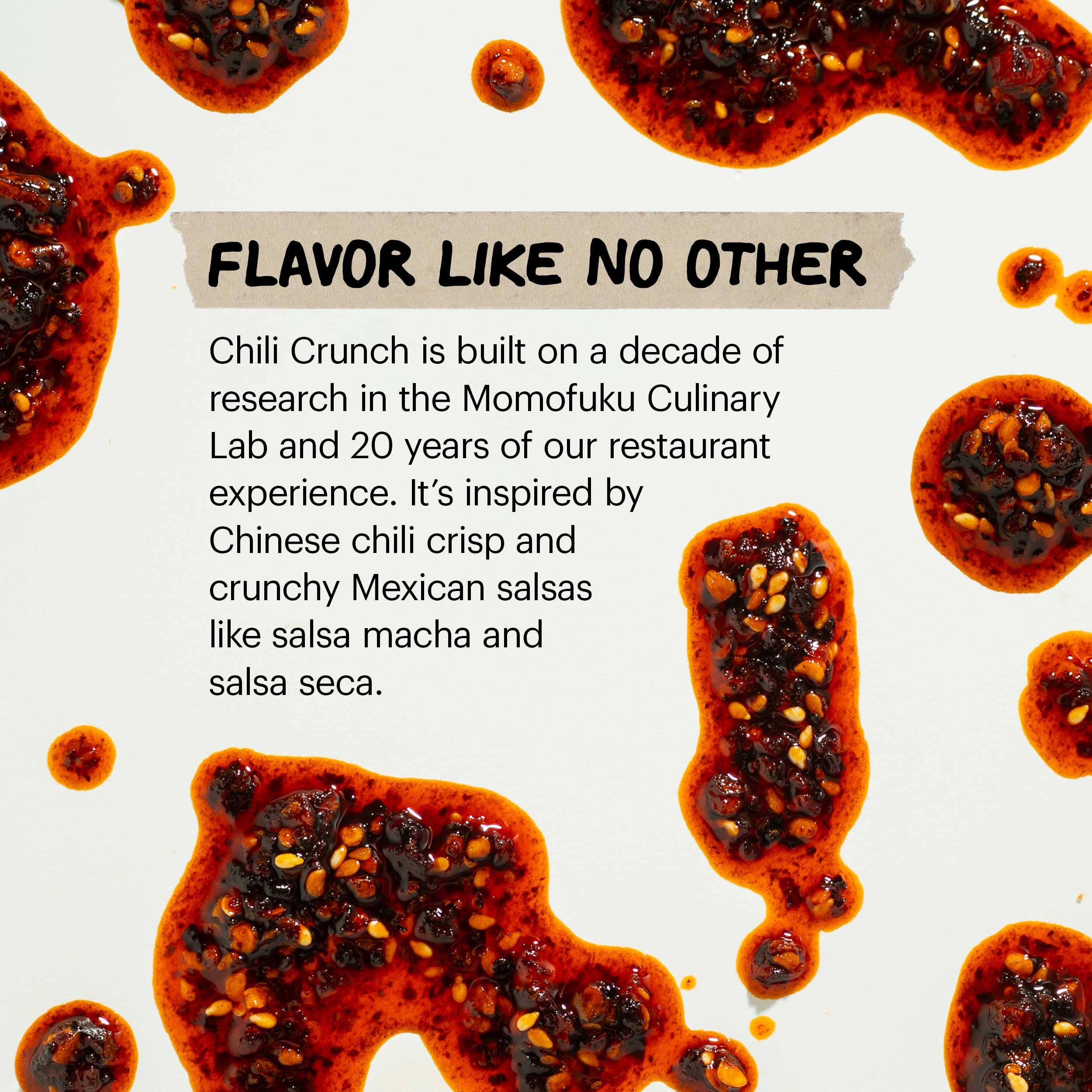 Closeup of Momofuku Black Truffle Chili Crunch texture and crunch