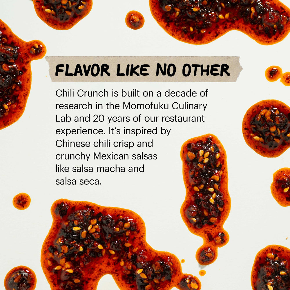 Closeup of Momofuku Black Truffle Chili Crunch texture and crunch