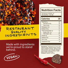 Ingredients photo of Momofuku Black Truffle Chili Crunch highlighting real truffle