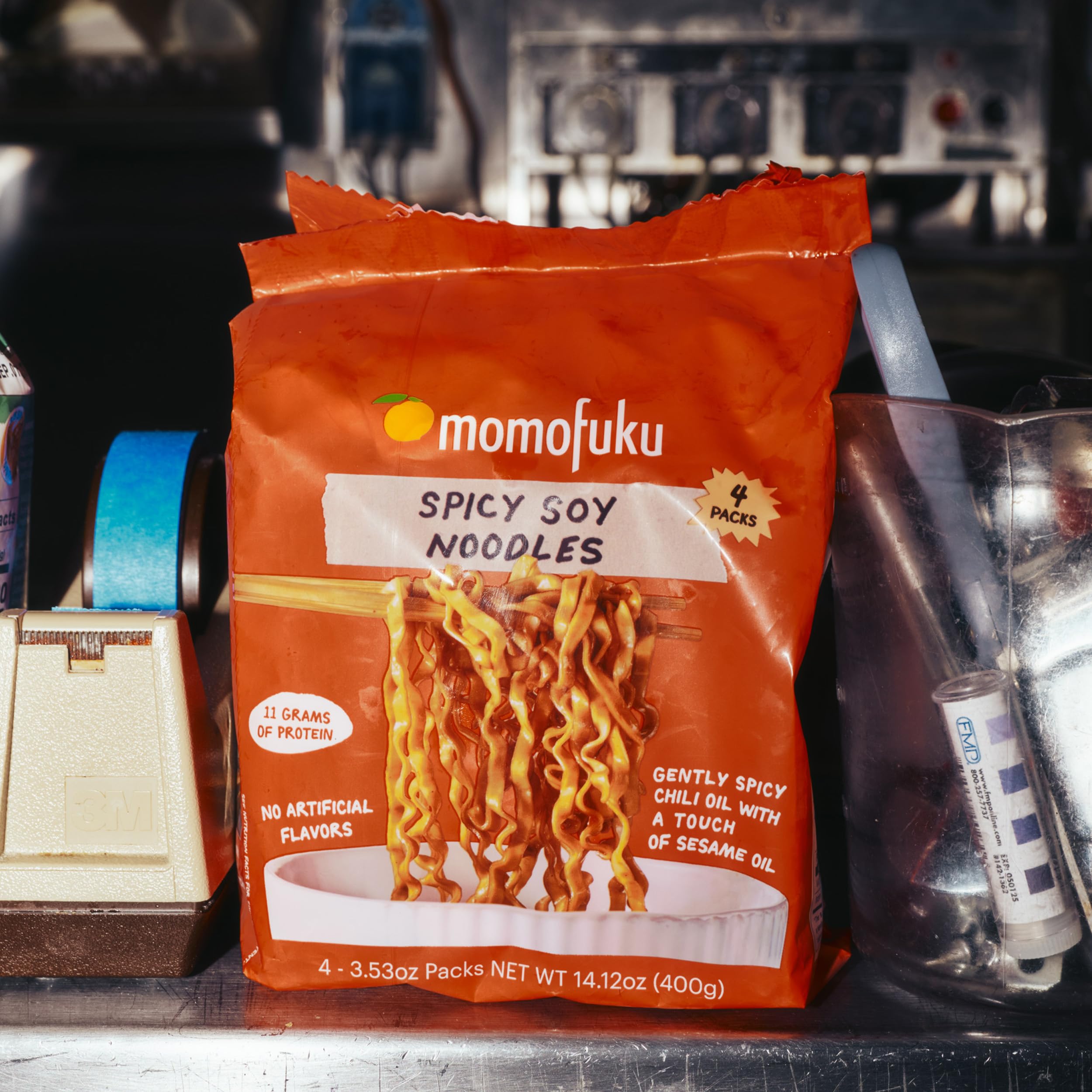 Momofuku noodles with no cholesterol and no trans fat per serving.