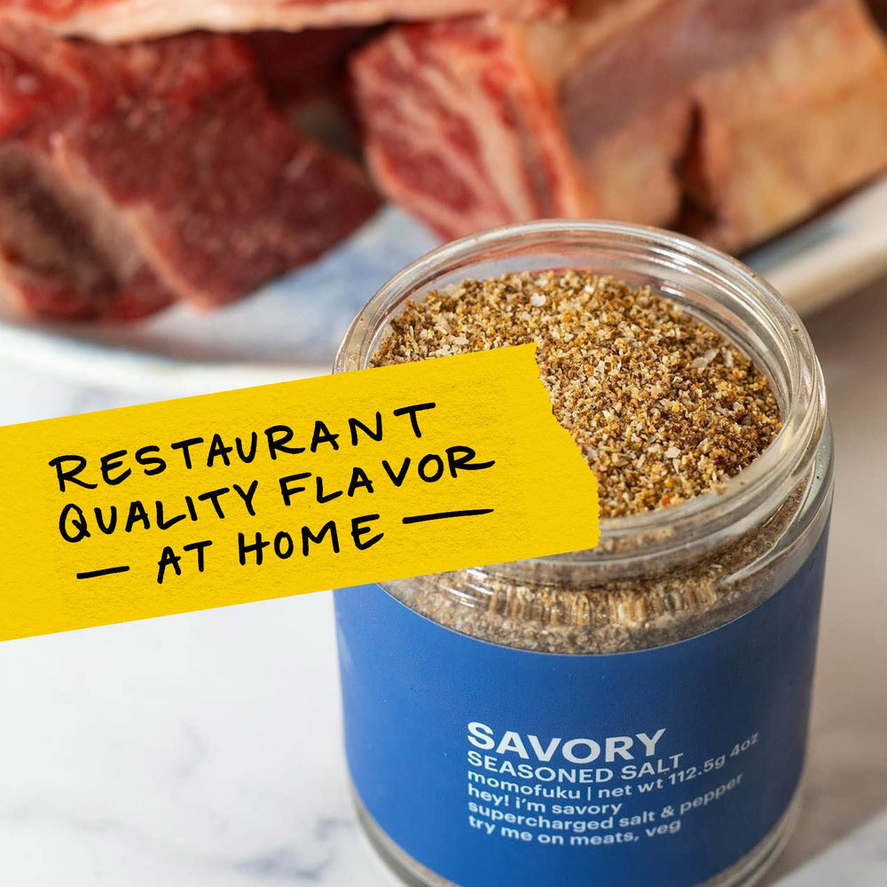 David Chang inspired Momofuku Savory Seasoned Salt concept in chef's kitchen