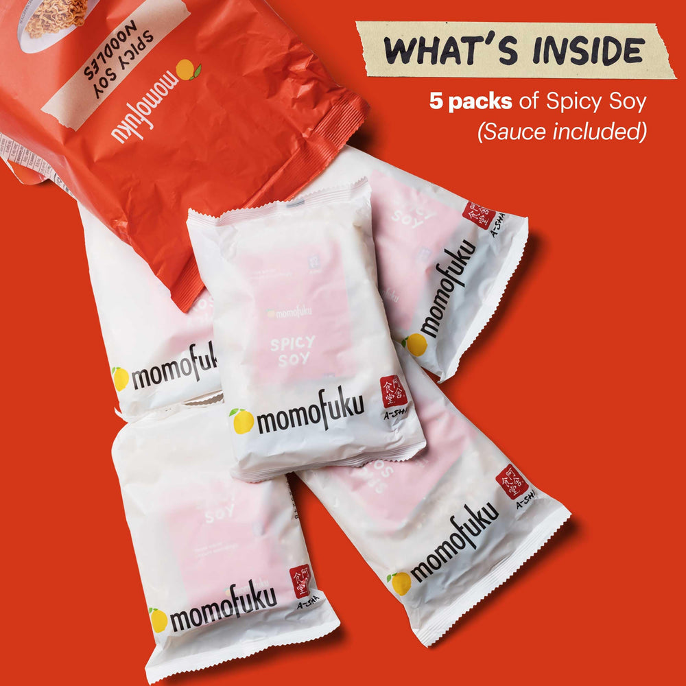 Counter view of MOMOFUKU packaging with clear branding.