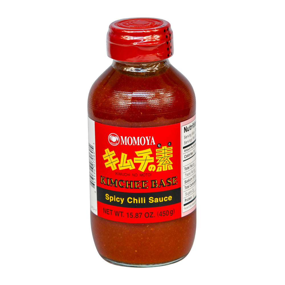 Momoya Kimchee Base jar close-up, bold paste for kimchi seasoning