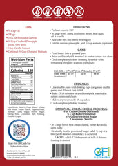 Mom's Place gluten-free carrot cake mix—dry ingredients ready for quick, simple prep.