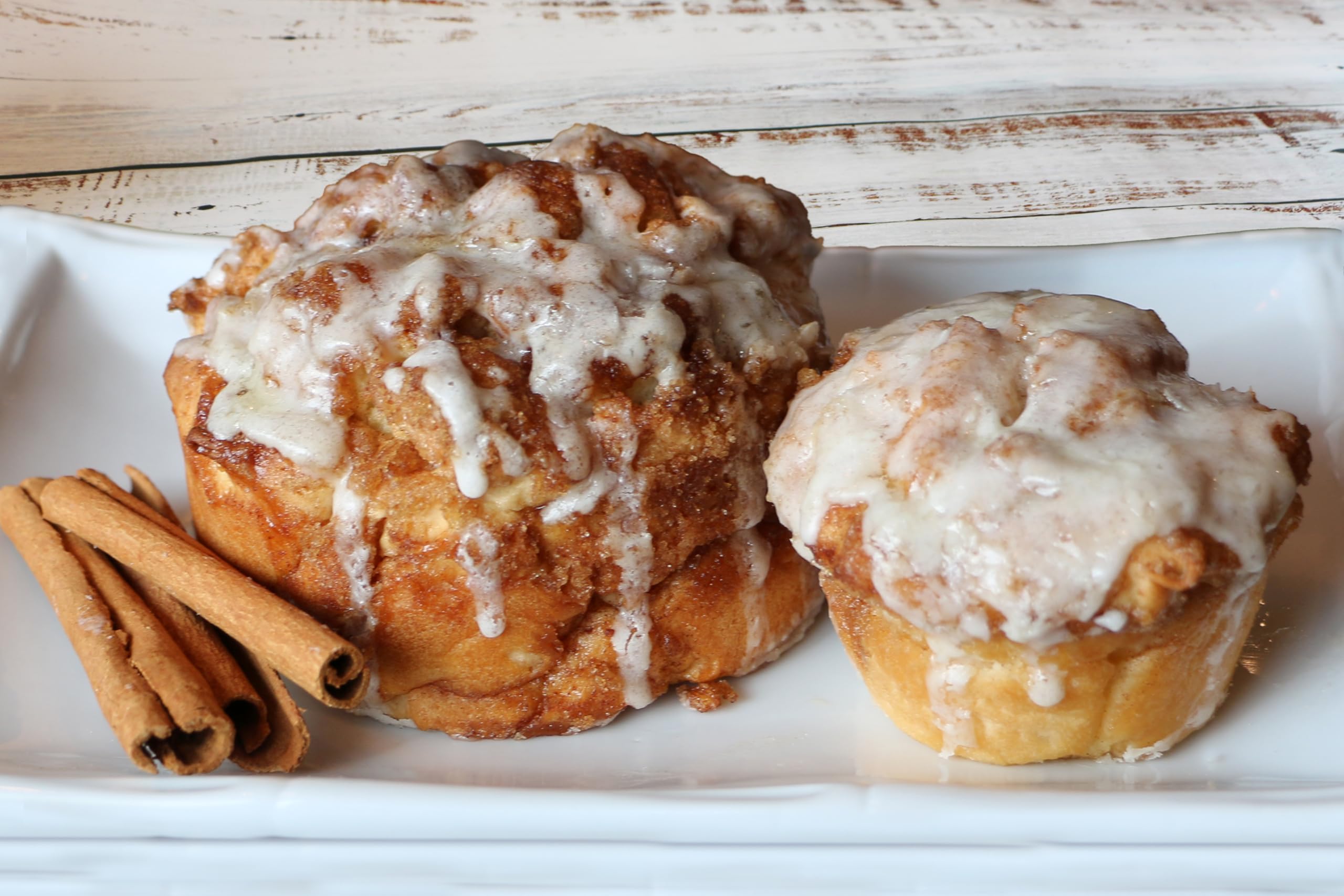 Mom's Place Gluten-Free Cinnamon Swirl Bun served for a family breakfast at the table.