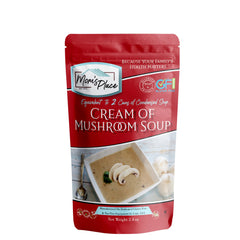 Mom's Place gluten-free cream of mushroom soup mix in a creamy bowl for a quick dinner.