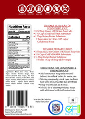 Mom's Place Gluten-Free Cream of Chicken Soup Mix ingredients display for gluten-free cooking