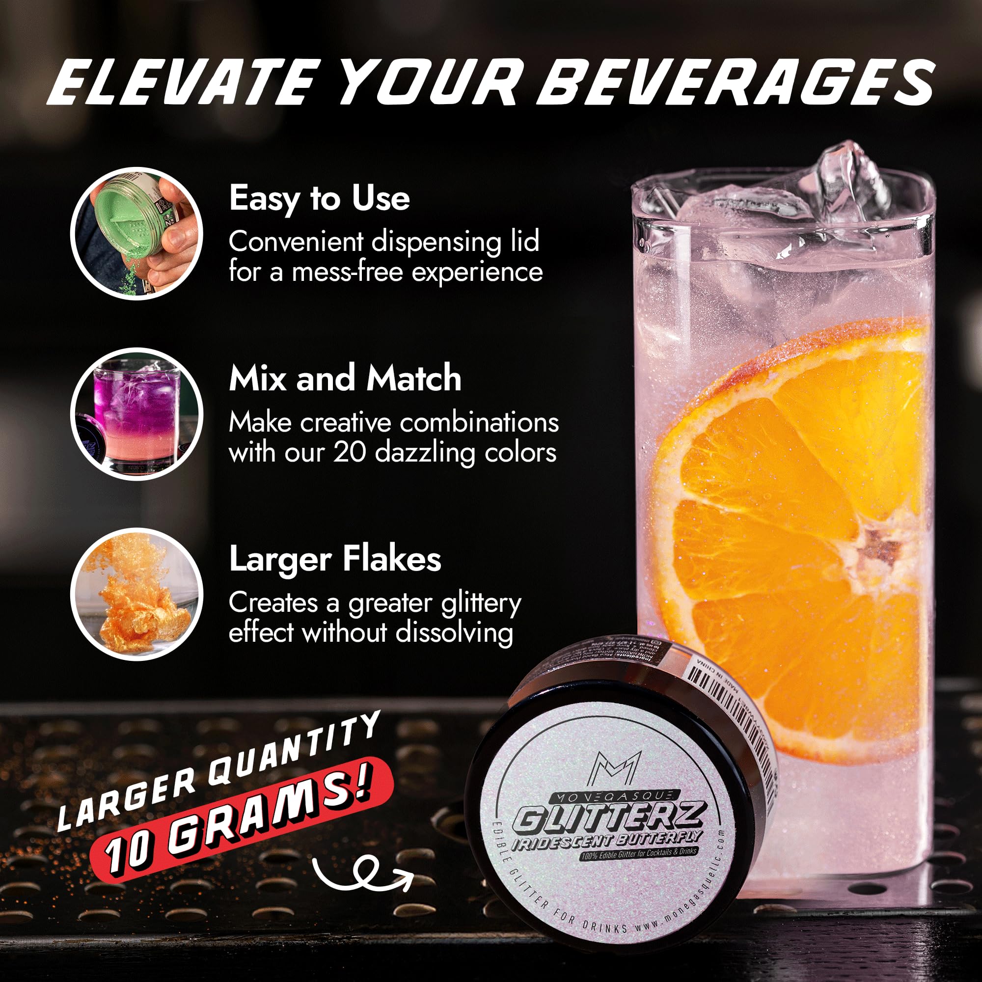 MONÉGASQUE vegan and allergen-friendly glitter suitable for inclusive events.