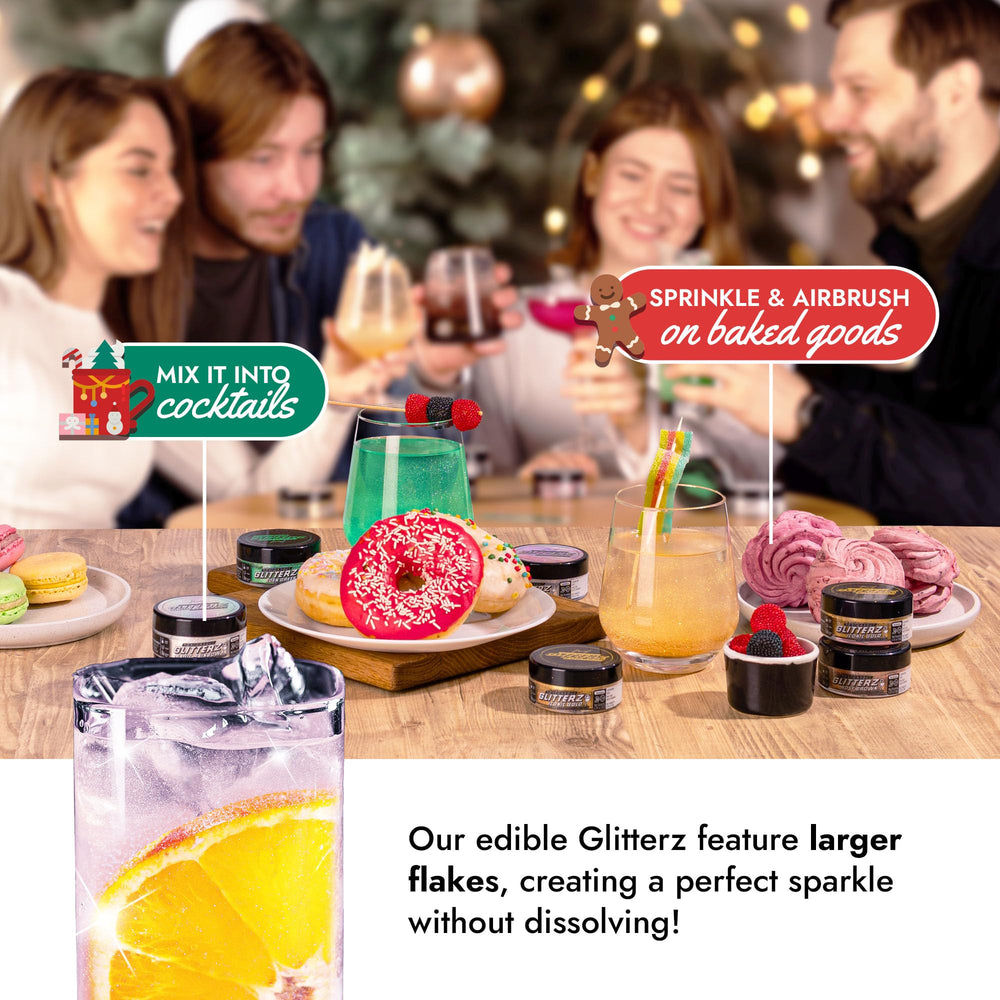 MONÉGASQUE resealable jar keeps glitter fresh for parties.