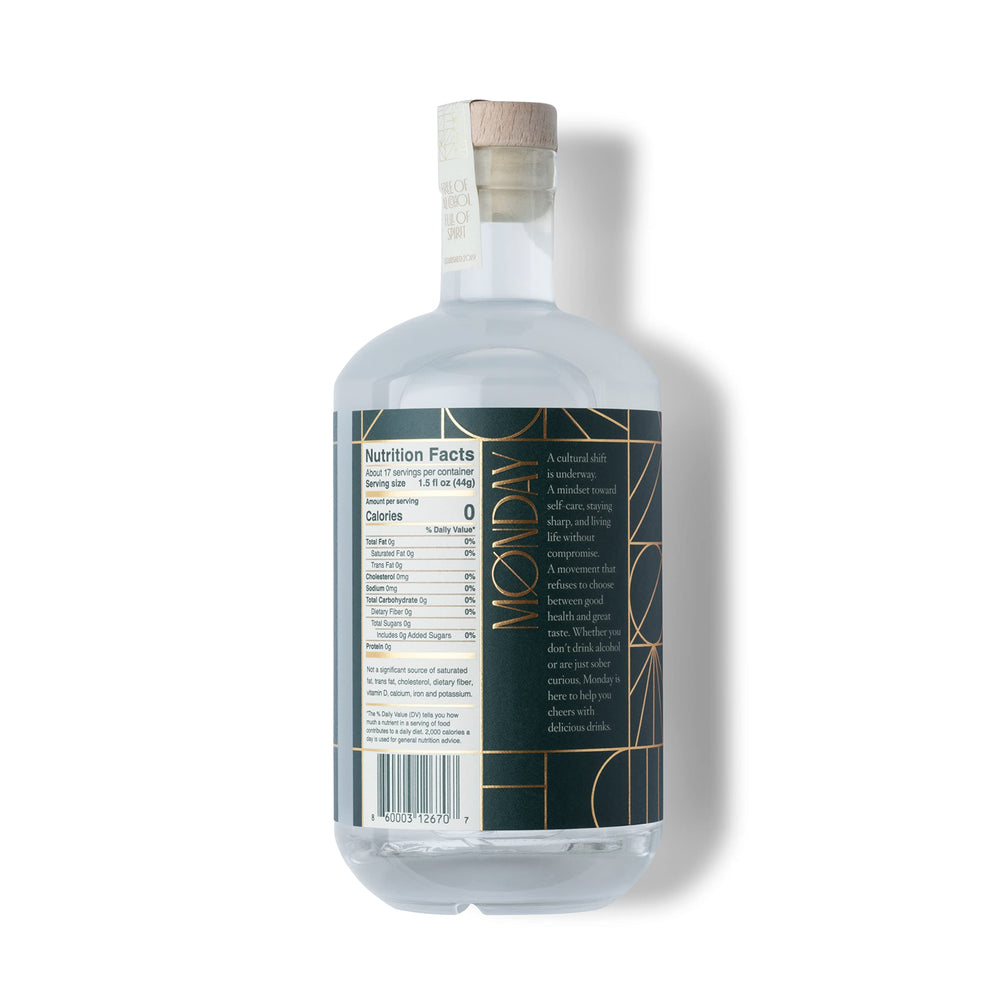 MONDAY Zero Alcohol Gin at a casual gathering, non-alcoholic option.