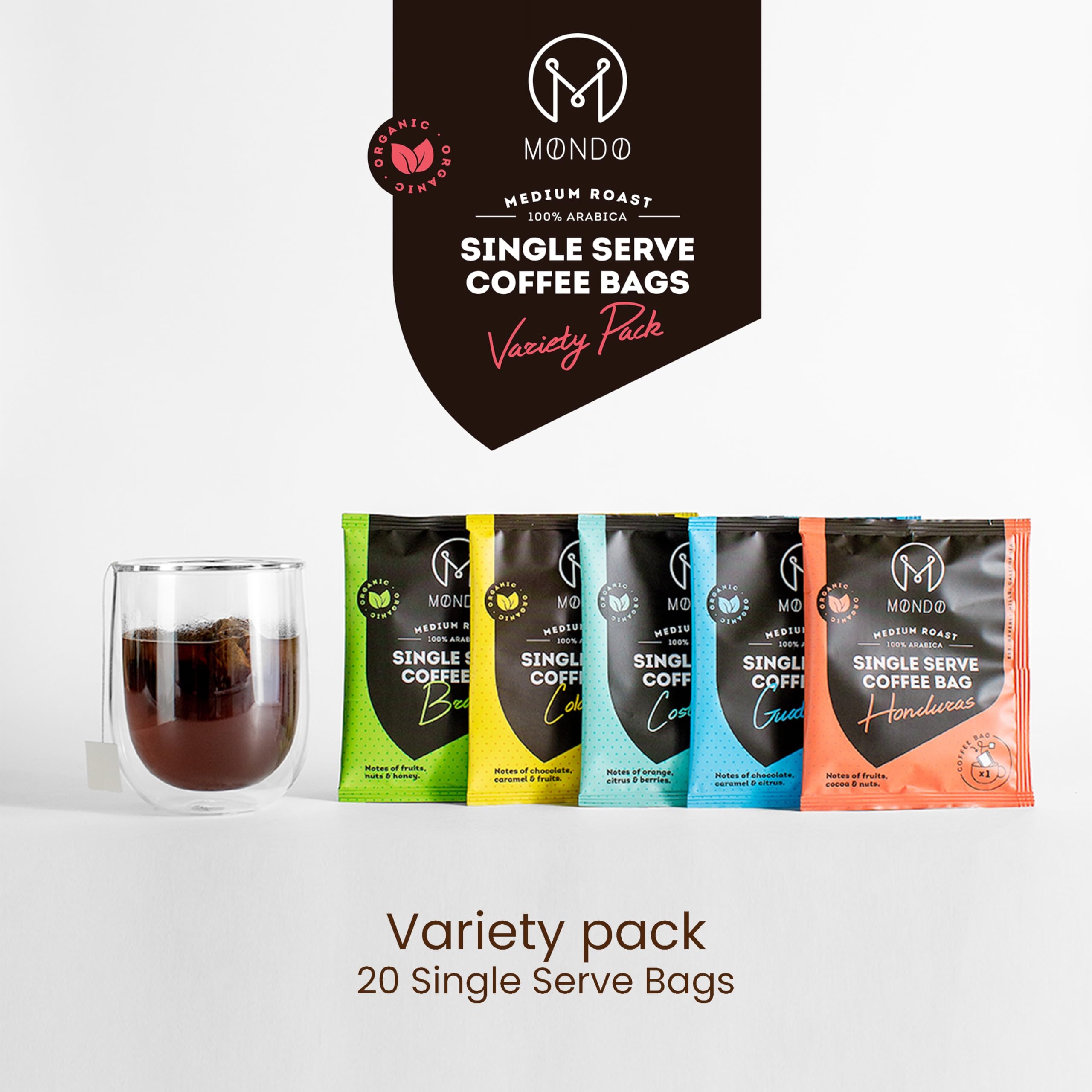 M MONDO coffee packets on the go ideal for camping and travel.